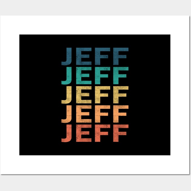 Jeff Name T Shirt - Jeff Vintage Retro Name Gift Item Tee Wall Art by henrietacharthadfield